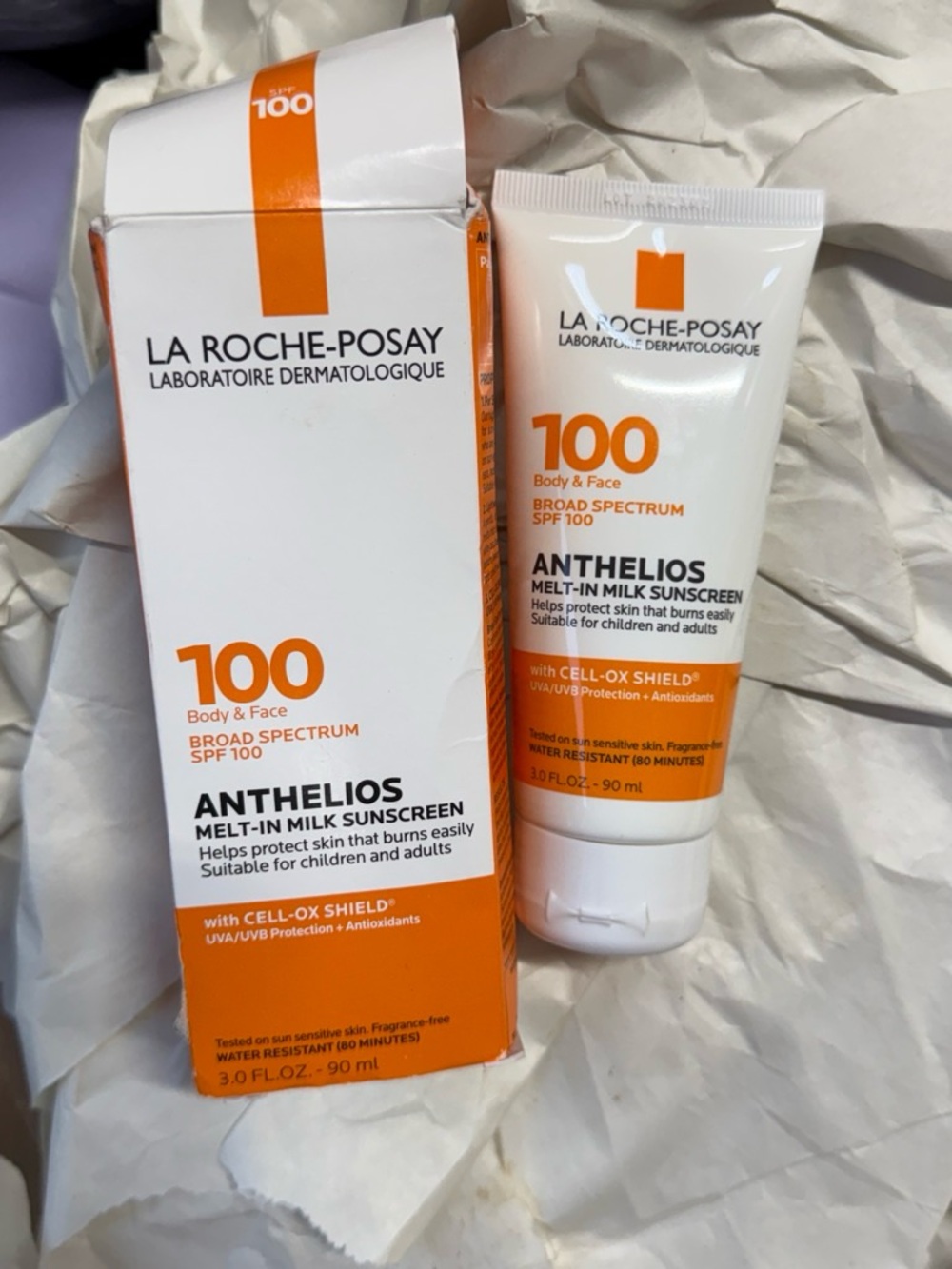 Anthelios SPF 100 Melt-In Milk Sunscreen - White & Orange